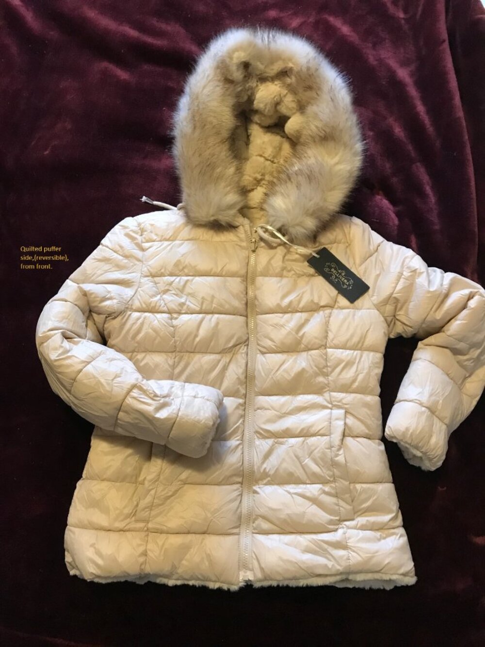 Bellivera soft fluffy jacket reversible Size S NWT